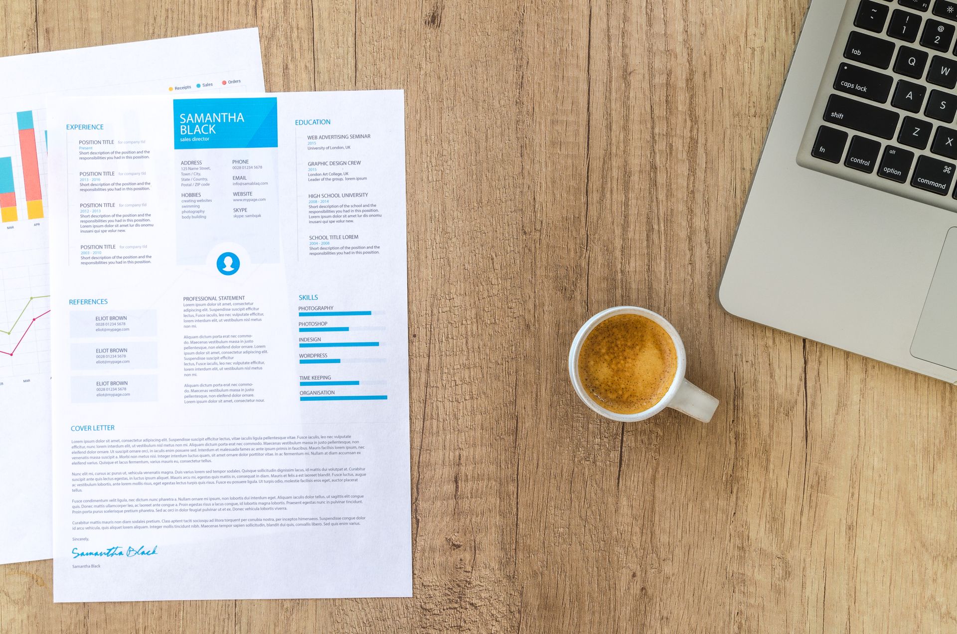 Europass CV template example filled for European job application